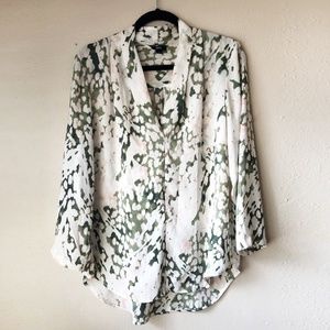 Mossimo Abstract Floral Draped Blouse
